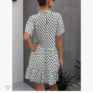 White and Black Polka dot dress